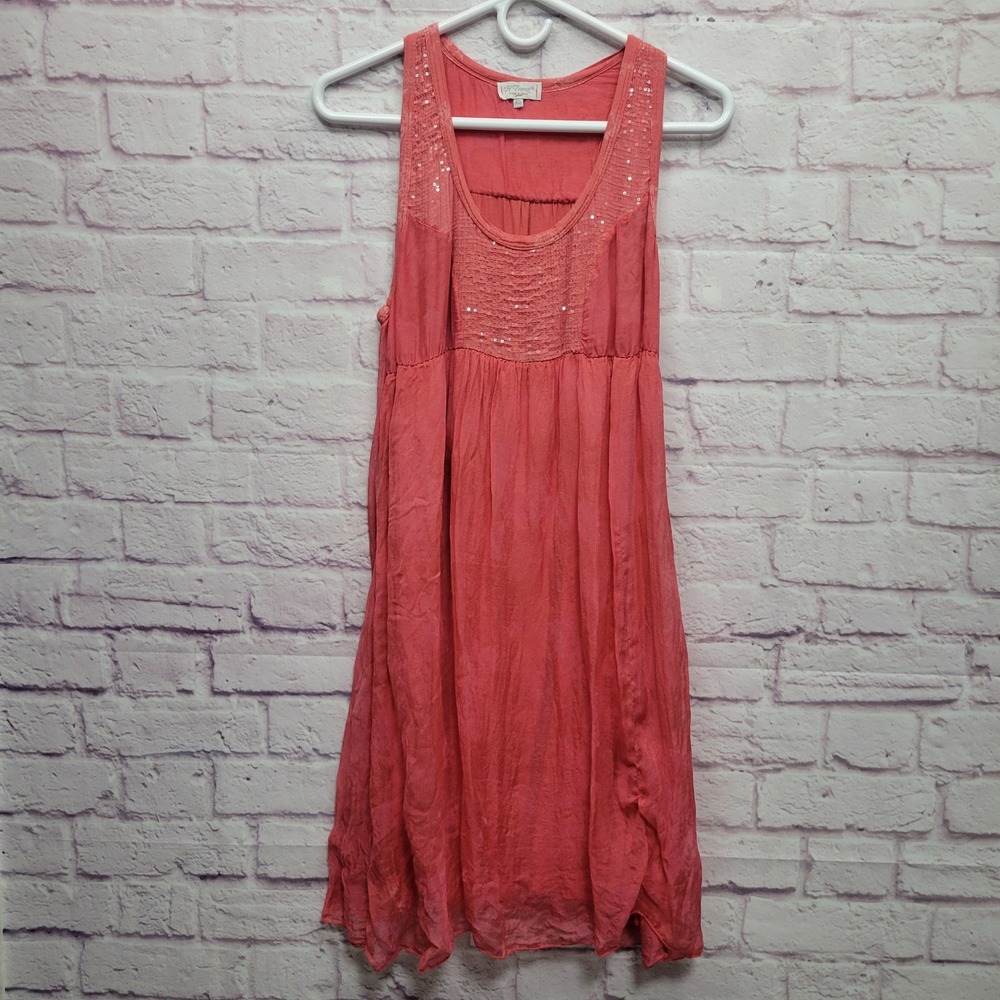 Y2K H‎ Trend 100% Silk Babydoll Mini Dress Sz XS Boho Party Indie Crinkle *FLAW